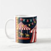 Vintage Liebe Circus Karneval Rotes Blaues Zeitalt Kaffeetasse (Links)