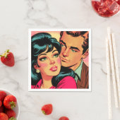 Vintage Liebe Couple Comic Serviette (Beispiel)