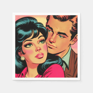 Vintage Liebe Couple Comic Serviette
