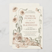 Vintage Liebe Couple Country Wedding Einladung (Vorne/Hinten)