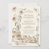 Vintage Liebe Couple Country Wedding Einladung (Vorderseite)