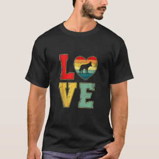 Vintage Liebe Coyote Retro 70er 80er Herzfarm Anim T-Shirt