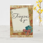 Vintage Liebe Denken Sie an Ihre Karte (Gelbe Blume)