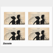 Vintage Liebe & Ehe Lesbischer Hochzeitskollege Rechteckiger Aufkleber (Blatt)