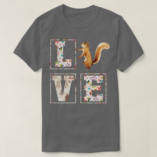Vintage Liebe Eichhörnchen T-Shirt (Design vorne)