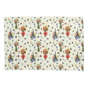 Vintage Liebe Floral Paris Eiffelturm Butterfly Kissenbezug