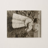 Vintage Liebe Foto Kinder Küssen im Garten Puzzle (Horizontal)