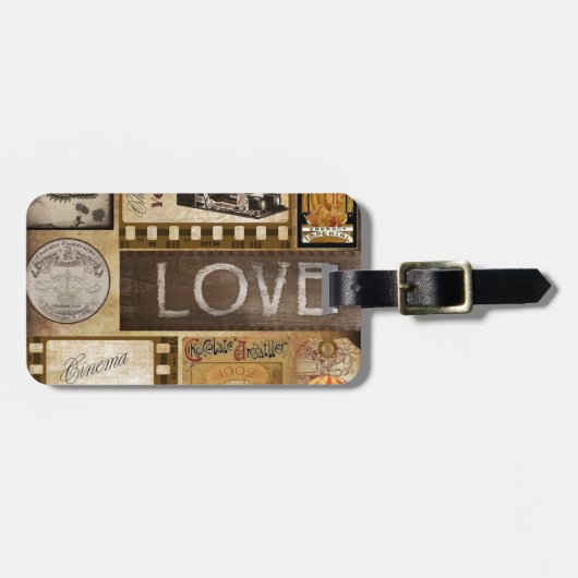 Vintage Liebe Frau Kinoschokolade Gepäckmarke Gepäckanhänger (Vorderseite horizontal)