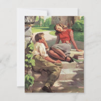 Vintage Liebe High School Sweethearst Save the Dat