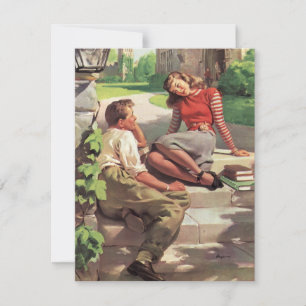 Vintage Liebe High School Sweethearst Save the Dat Date