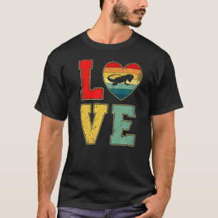 Vintage Liebe Iguana Retro 70er 80er Herzfarm Anim T-Shirt