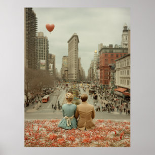 Vintage Liebe in New York Poster