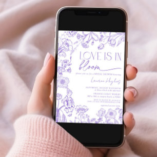 Vintage Liebe ist im Bloom Lavender Brautparty Einladung