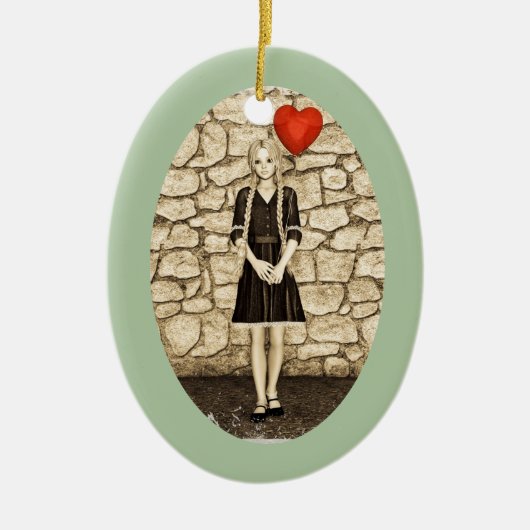 Vintage Liebe Keramik Ornament (Vorne)