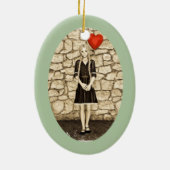 Vintage Liebe Keramik Ornament (Hinten)