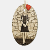 Vintage Liebe Keramik Ornament (Links)