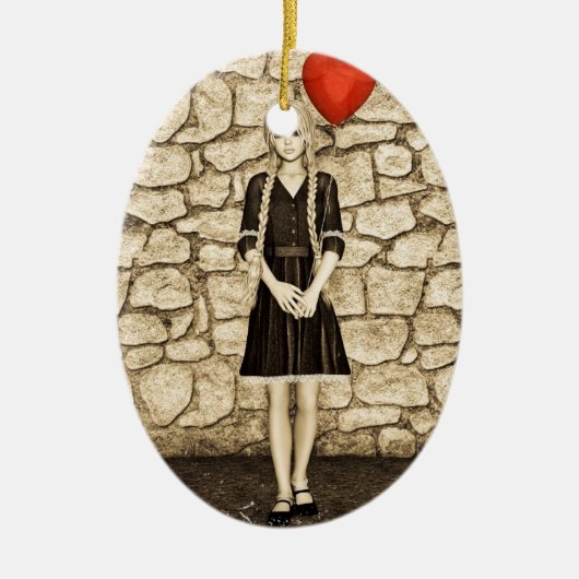 Vintage Liebe Keramik Ornament (Vorne)