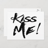 Vintage Liebe küsst mich schwarz und weiß Postkarte (Vorne/Hinten)