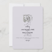 Vintage Liebe & Lace Lavender Wedding Einladung (Vorderseite)