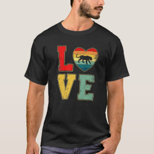 Vintage Liebe Leopard Retro 70er 80er Herzzüchter T-Shirt
