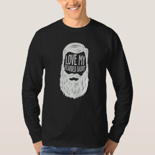 Vintage Liebe mein bärtiger Daddy Vatertag Bart F T-Shirt