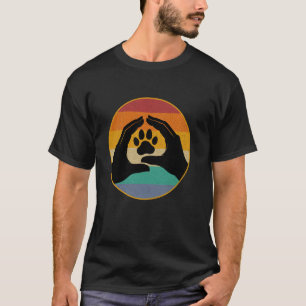 Vintage Liebe meine Hunde Katzen Pfoten drucken Ge T-Shirt