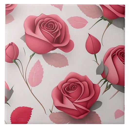 Vintage Liebe Moderne Rose Fliese (Vorderseite)