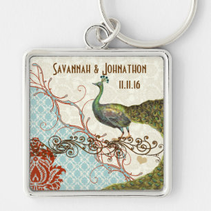 Vintage Liebe Pfauenhochzeitskette Schlüsselanhänger
