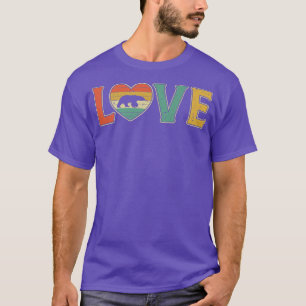 Vintage Liebe Polar Bär Retro 70er 80er Herzstück  T-Shirt
