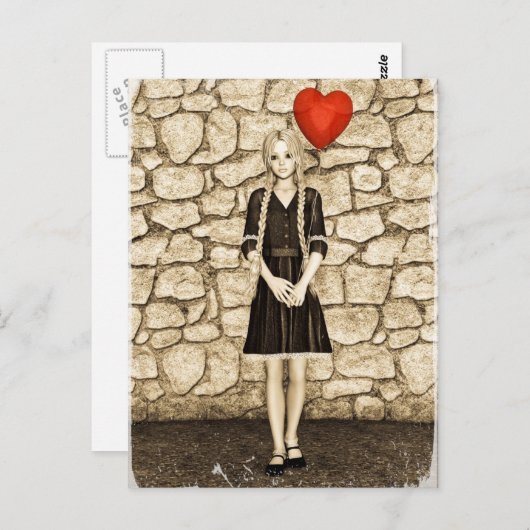 Vintage Liebe Postkarte (Vorne/Hinten)