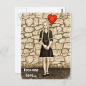 Vintage Liebe Postkarte (Vorne/Hinten)