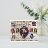 VINTAGE LIEBE Postkarte (Stehend Vorderseite)