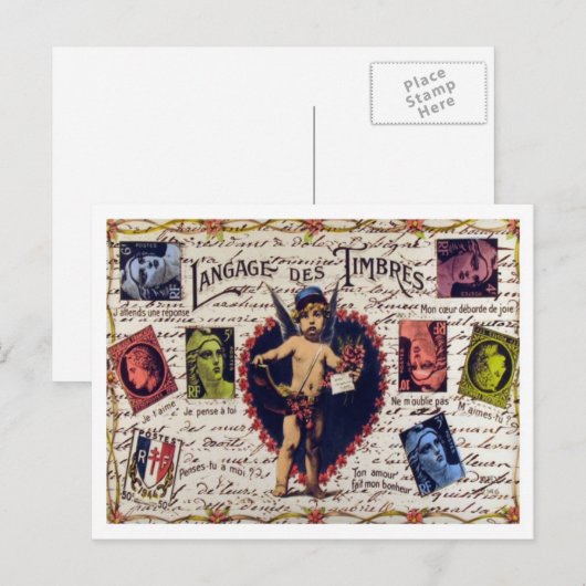 VINTAGE LIEBE Postkarte (Vorne/Hinten)