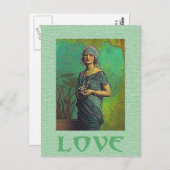 Vintage Liebe Postkarte (Vorne/Hinten)