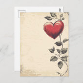 Vintage Liebe Postkarte (Vorne/Hinten)