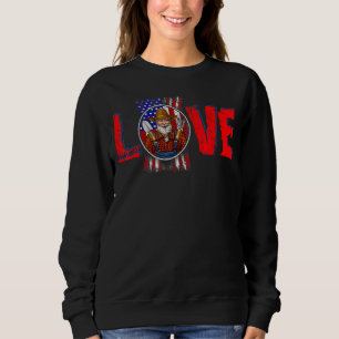Vintage Liebe Proud American Flag Bauer 4. Juli Sweatshirt