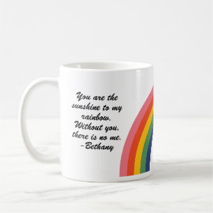 Vintage-Liebe-Regenbogen-Riesen-Kaffeetasse Kaffeetasse