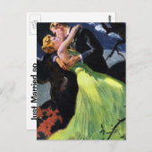 Vintage Liebe Romance Newlyweds, Adresänderung Postkarte (Vorne/Hinten)