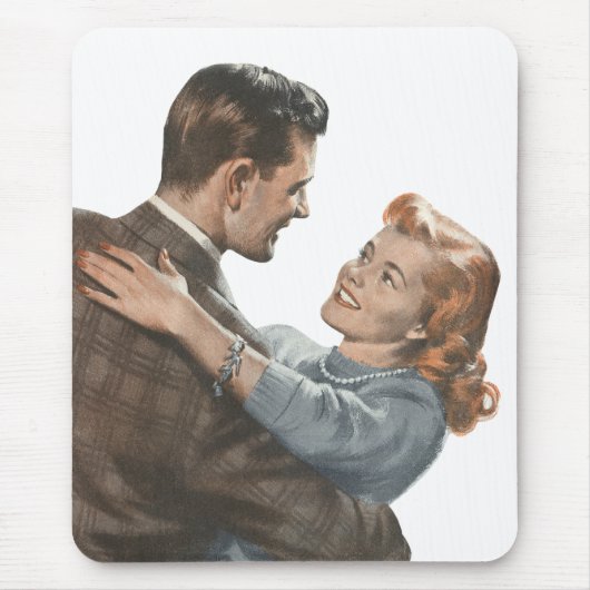 Vintage Liebe Romance Newlyweds sollen wir tanzen? Mousepad (Vorne)