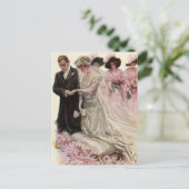 Vintage Liebe, Romantik, Romantik, Save the Date Ankündigungspostkarte (Stehend Vorderseite)