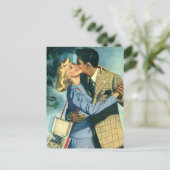 Vintage Liebe, Romantik, Romantik, Save the Date Ankündigungspostkarte (Stehend Vorderseite)