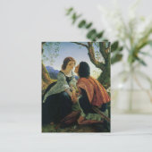 Vintage Liebe, Romantik, Romantik, Save the Date Ankündigungspostkarte (Stehend Vorderseite)