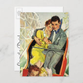 Vintage Liebe, Romantik, Romantik, Save the Date Ankündigungspostkarte (Vorne/Hinten)