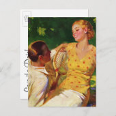 Vintage Liebe, Romantik, Romantik, Save the Date Ankündigungspostkarte (Vorne/Hinten)