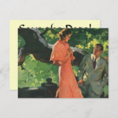 Vintage Liebe, Romantik, Romantik, Save the Date Einladung (Vorne/Hinten)