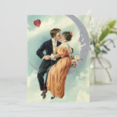 Vintage Liebe, Romantik, Romantik, Save the Date Einladung (Stehend Vorderseite)