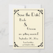 Vintage Liebe, Romantik, Romantik, Save the Date Einladung (Rückseite)