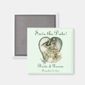Vintage Liebe, Romantik, Romantik, Save the Date Magnet (Vorderseite/Rückseite)