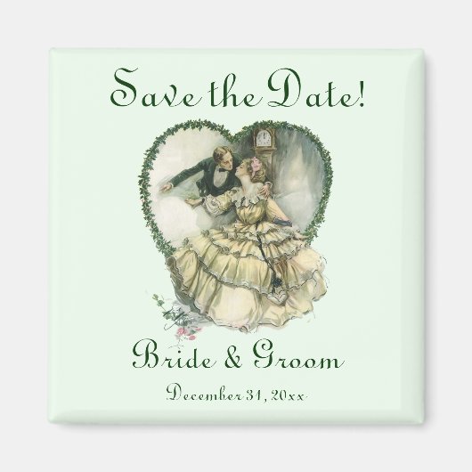 Vintage Liebe, Romantik, Romantik, Save the Date Magnet (Vorne)