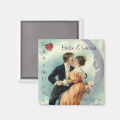 Vintage Liebe, Romantik, Romantik, Save the Date Magnet (Vorderseite/Rückseite)
